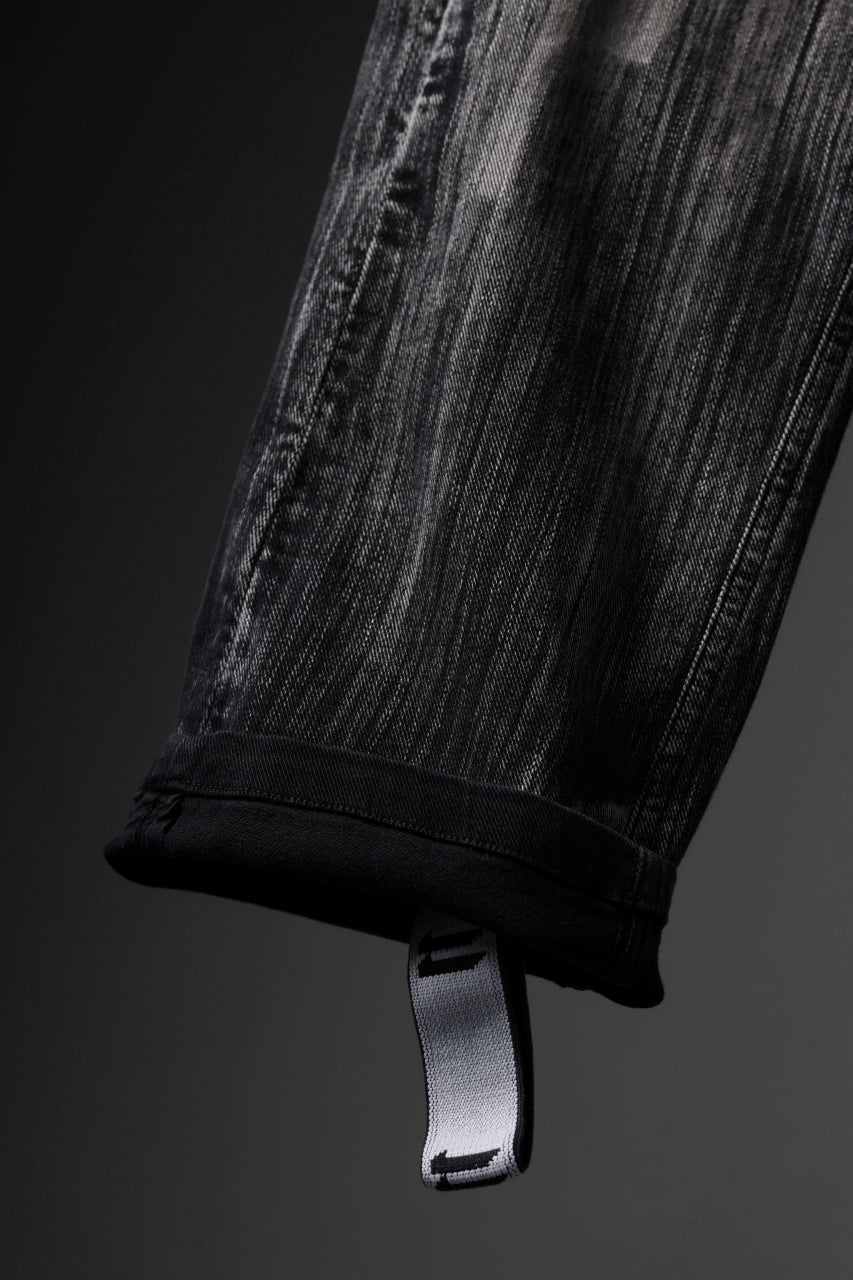 11 BY BORIS BIDJAN SABERI LOW CROTCH BAGGY PANTS / OBJECT DYED & USED EFFECT "P4C-F1481" (BLACK)