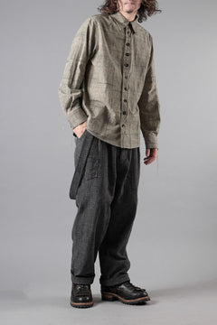 画像をギャラリービューアに読み込む, A TENTATIVE ATELIER exclusive Alvin BLOCK PRINT SHIRT (BLACK BEIGE)