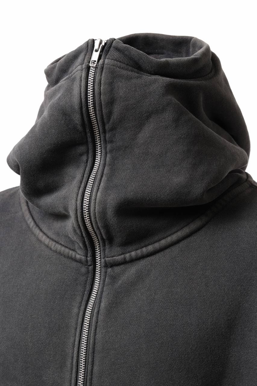 entire studios FULL ZIP SWEAT PARKA (WASHED BLACK)