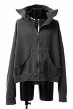 Load image into Gallery viewer, entire studios FULL ZIP SWEAT PARKA (WASHED BLACK)