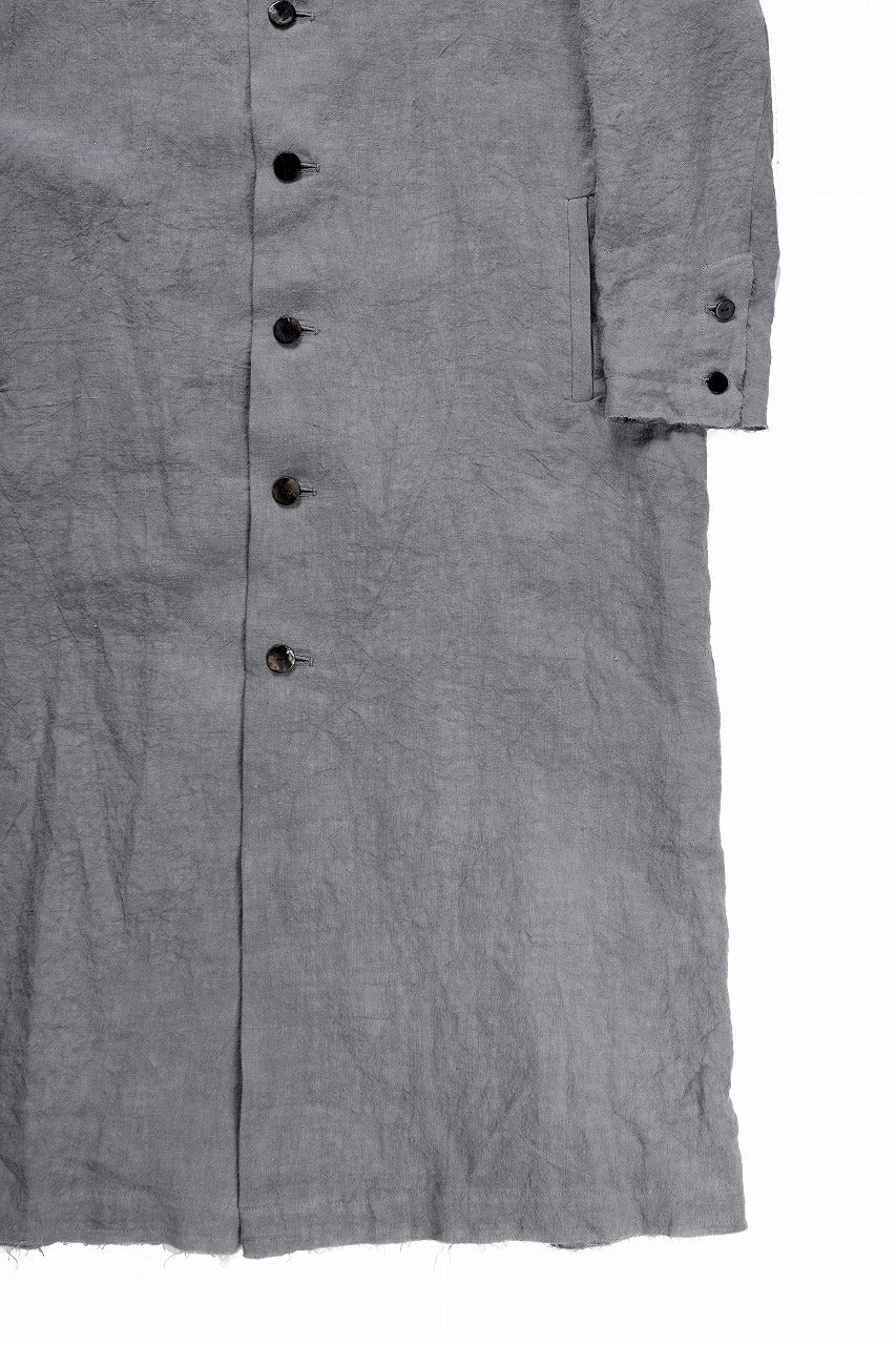 画像をギャラリービューアに読み込む, kujaku sumi-dyed mao collar long coat / C-698 (charcoal)