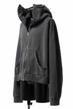 Load image into Gallery viewer, entire studios FULL ZIP SWEAT PARKA (WASHED BLACK)