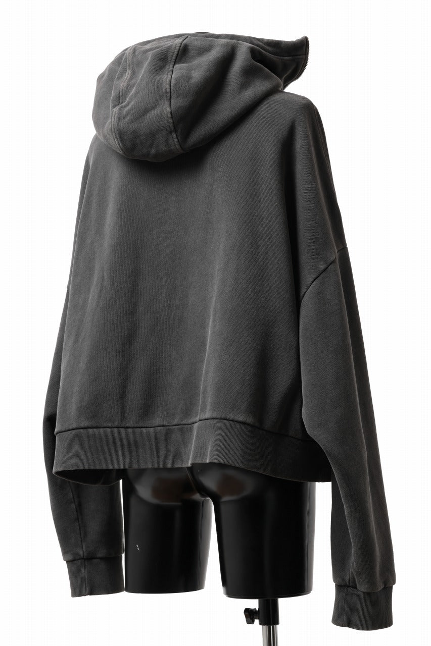 entire studios FULL ZIP SWEAT PARKA (WASHED BLACK)