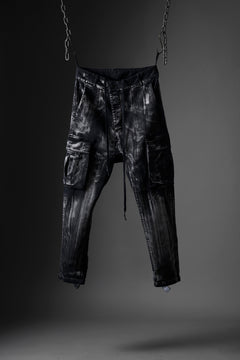 画像をギャラリービューアに読み込む, 11 BY BORIS BIDJAN SABERI CARGO POCKET PANTS / OBJECT DYED &amp; USED EFFECT &quot;P21B-F1481&quot; (BLACK)