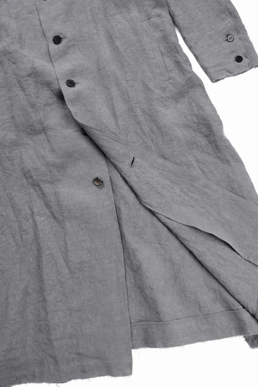 画像をギャラリービューアに読み込む, kujaku sumi-dyed mao collar long coat / C-698 (charcoal)