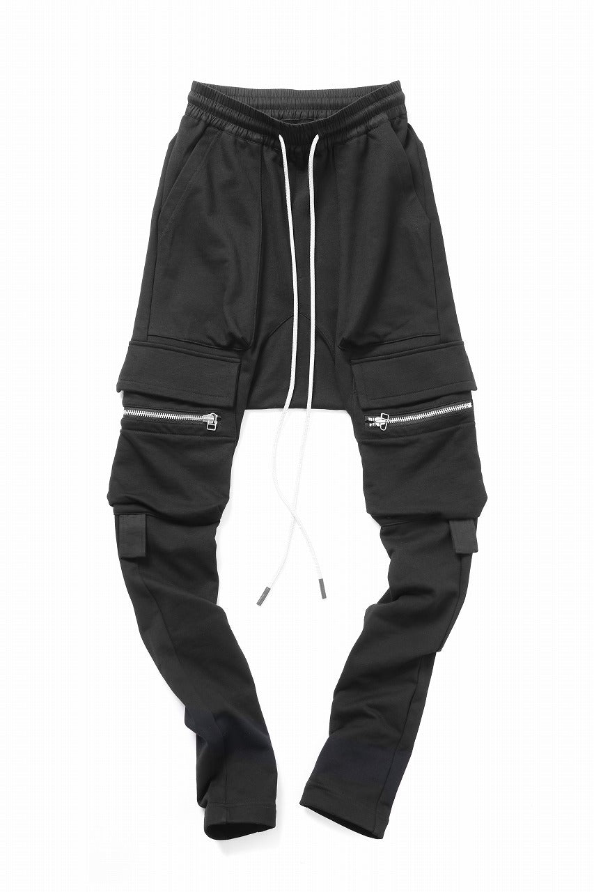 A.F ARTEFACT FLAP ZIP SARROUEL SKINNY PANTS (BLACK)