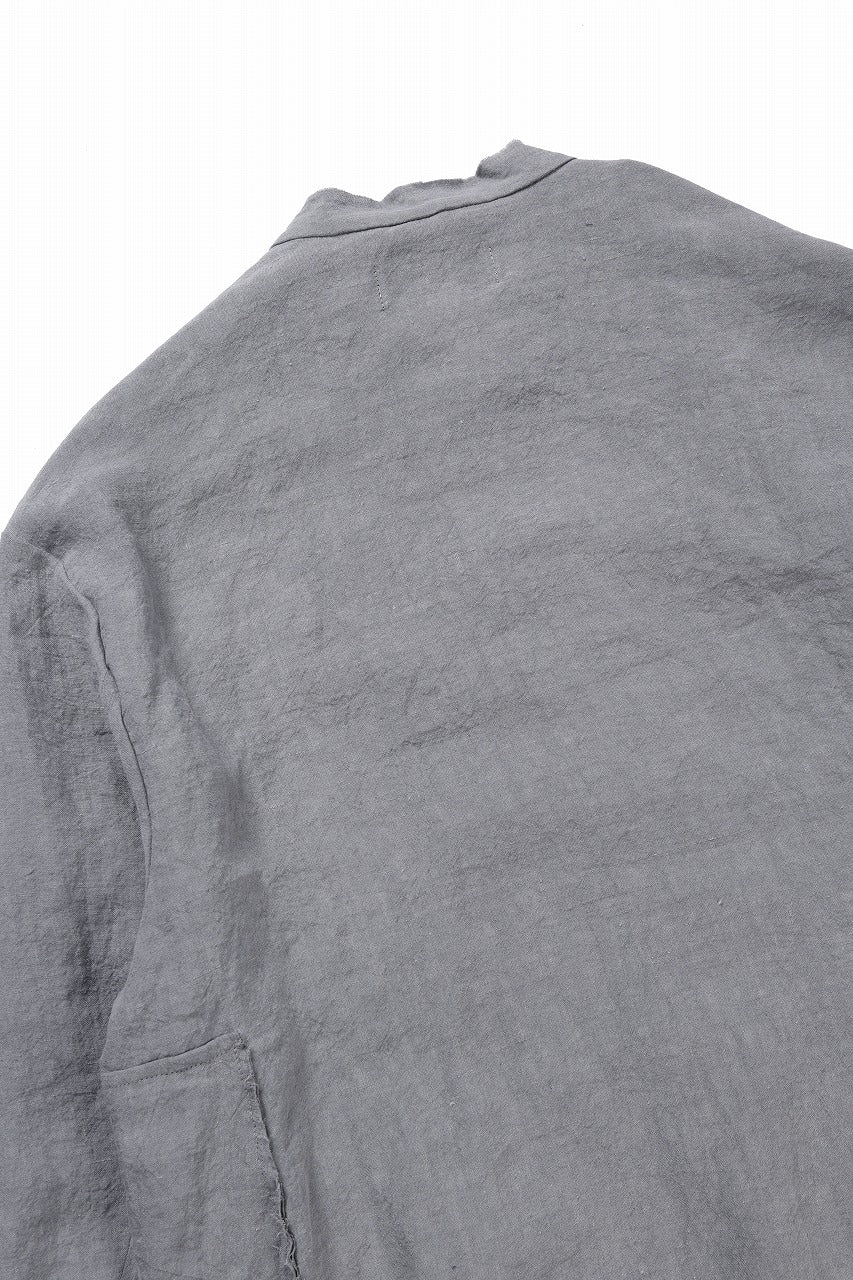 画像をギャラリービューアに読み込む, kujaku sumi-dyed mao collar long coat / C-698 (charcoal)