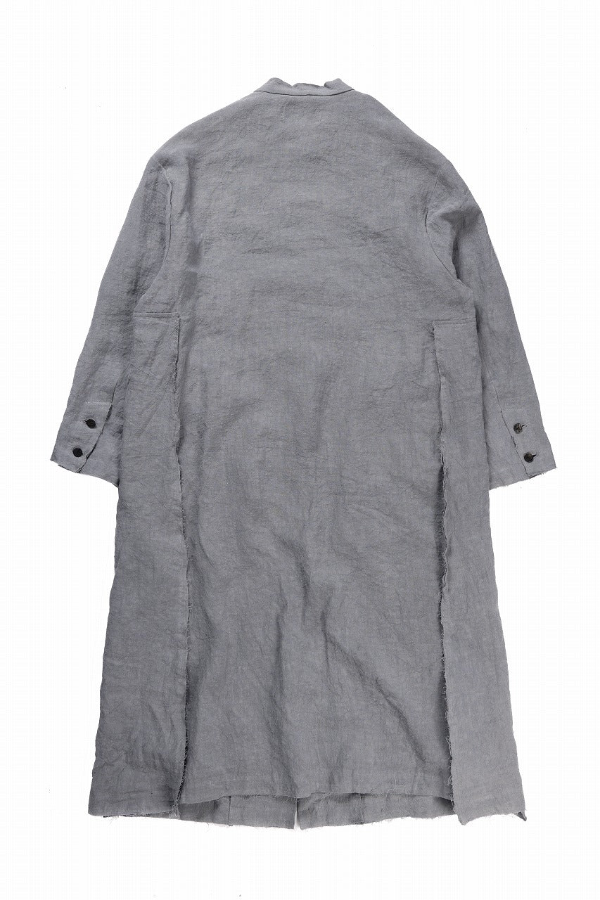 画像をギャラリービューアに読み込む, kujaku sumi-dyed mao collar long coat / C-698 (charcoal)