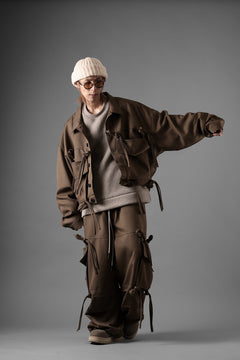 画像をギャラリービューアに読み込む, A.F ARTEFACT KNOTTING DETAIL TWILL VOLUME PANTS (BROWN)