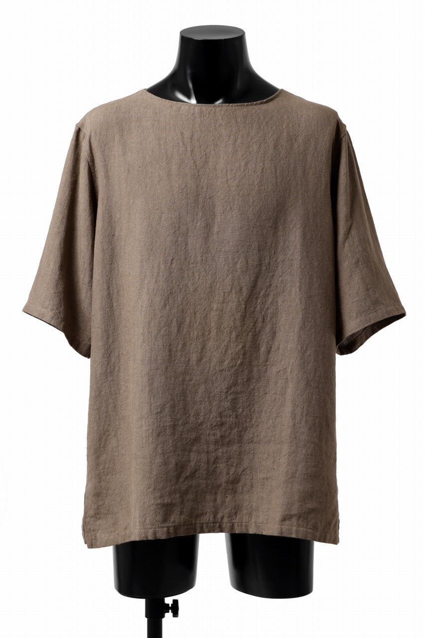 sus-sous sleeping shirts s/s / Belgium linen (MOCHA) / sus-sousの
