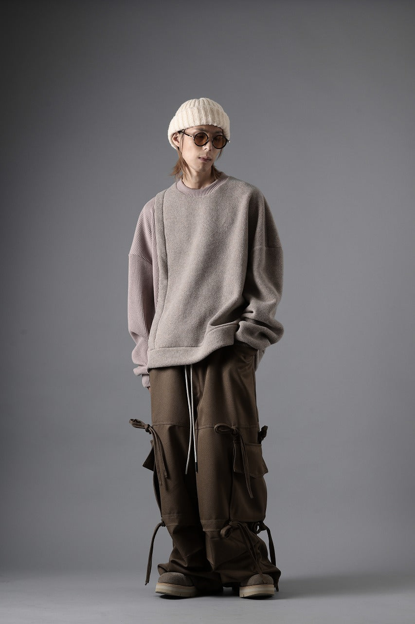 A.F ARTEFACT KNOTTING DETAIL TWILL VOLUME PANTS (BROWN)