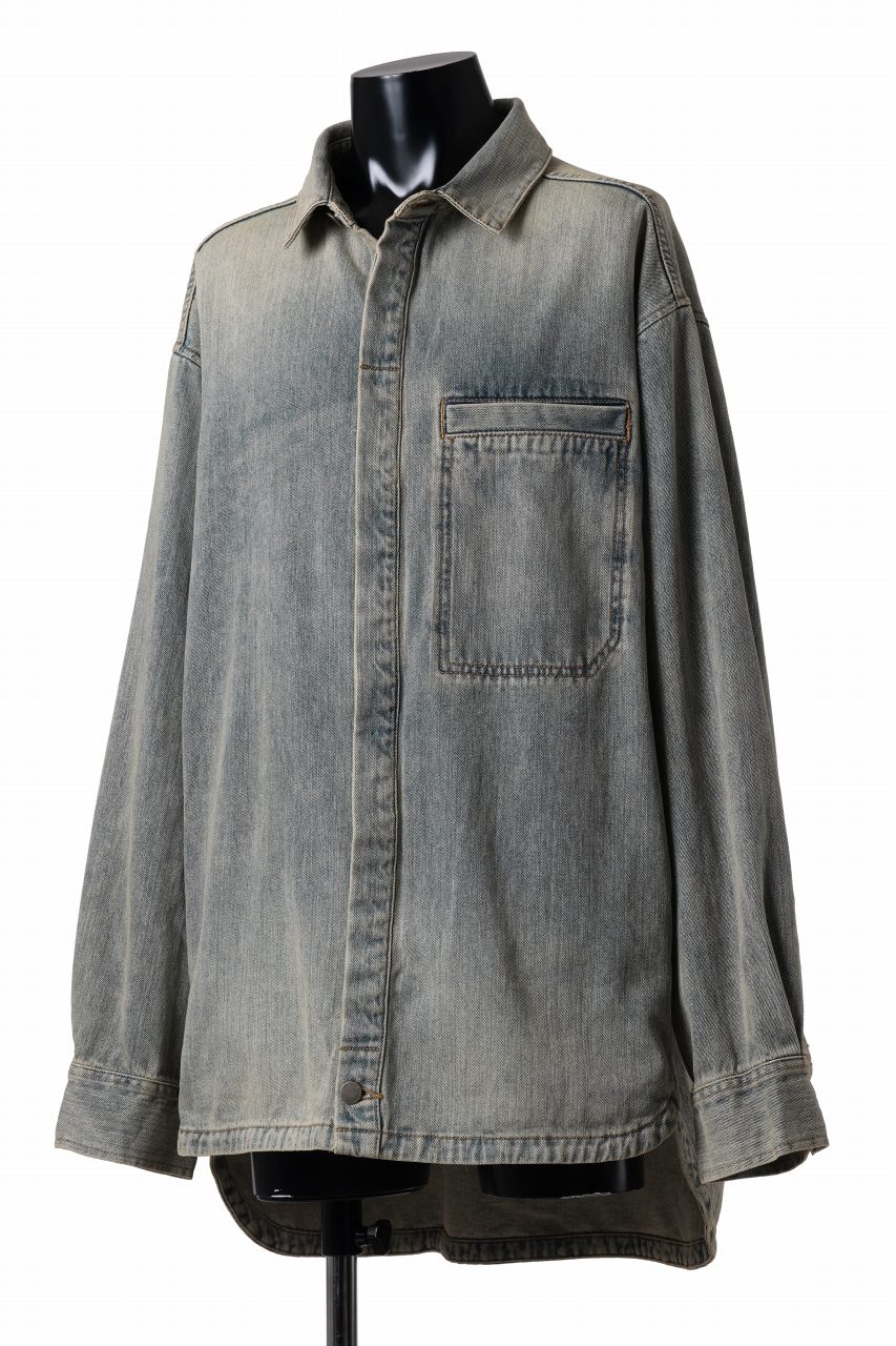 entire studios HERCULEAN DENIM SHIRT JACKET (SURFACE WAVE)