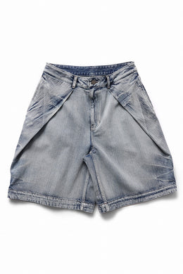 Juun.J Denim Pleated Shorts (BLUE)