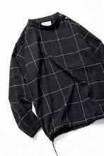 画像をギャラリービューアに読み込む, N/07 exclusive MOCK NECK PULLOVER / WINDOWPANE CHECK TR TWILL (BLACK)