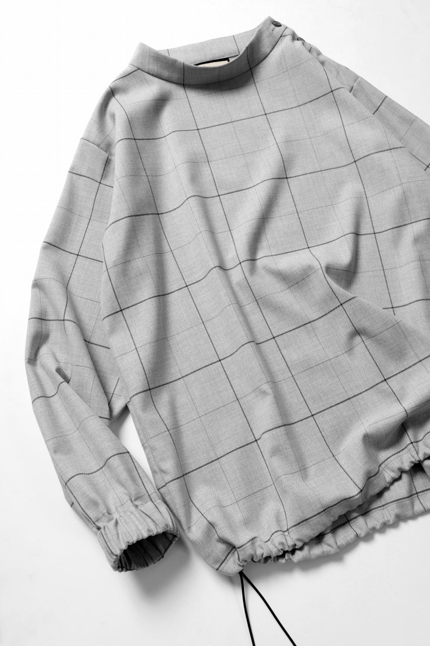 N/07 exclusive MOCK NECK PULLOVER / WINDOWPANE CHECK TR TWILL (GREY)