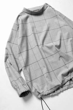 画像をギャラリービューアに読み込む, N/07 exclusive MOCK NECK PULLOVER / WINDOWPANE CHECK TR TWILL (GREY)