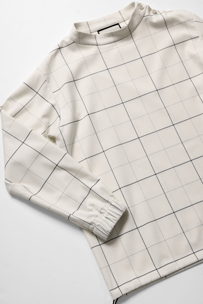 N/07 exclusive MOCK NECK PULLOVER / WINDOWPANE CHECK TR TWILL (IVORY)