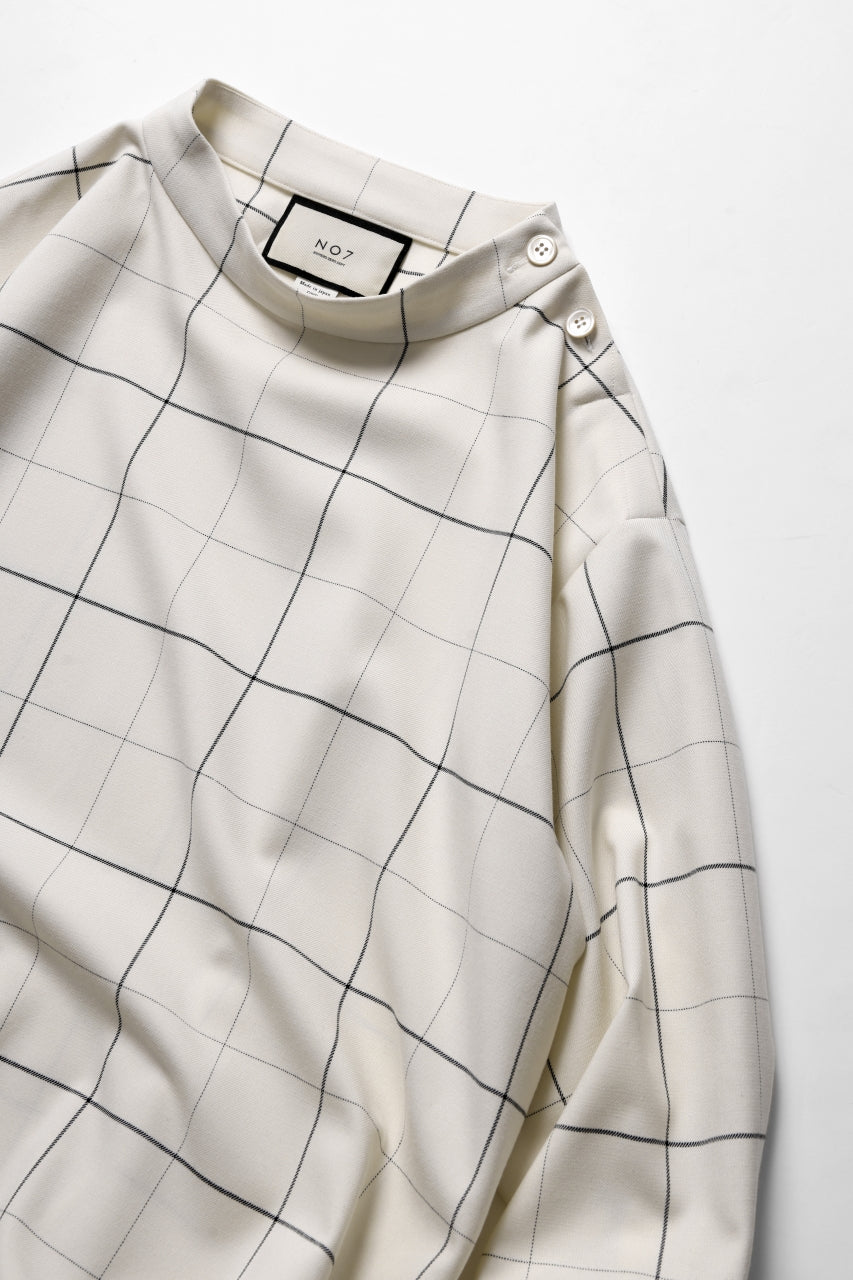 N/07 exclusive MOCK NECK PULLOVER / WINDOWPANE CHECK TR TWILL (IVORY)