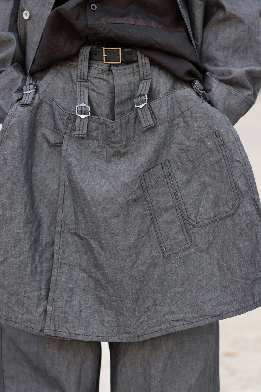 画像をギャラリービューアに読み込む, KLASICA &quot;ROCKWELL&quot; LOW CLOTCH APRON WORKER PANTS / 9.7oz COTTON x LINEN CHAMBRAY (GRAY DENIM)