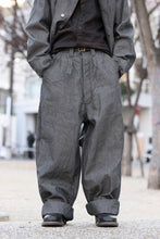 画像をギャラリービューアに読み込む, KLASICA &quot;ROCKWELL&quot; LOW CLOTCH APRON WORKER PANTS / 9.7oz COTTON x LINEN CHAMBRAY (GRAY DENIM)