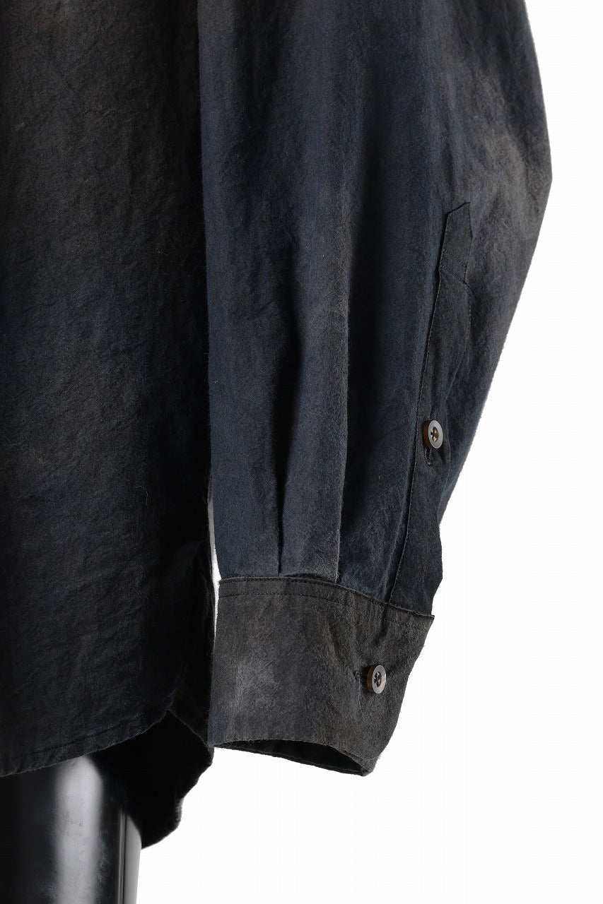 COLINA THE SHIRT / DARK DYED POPLIN (BLACK MIST)