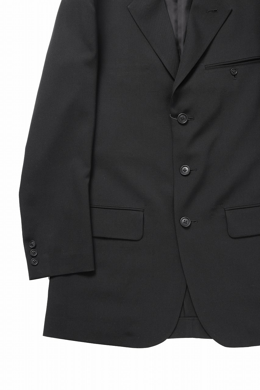 Y's for men RIGHT POCKET JACKET / WRINKLED WOOL GABARDINE (BLACK)