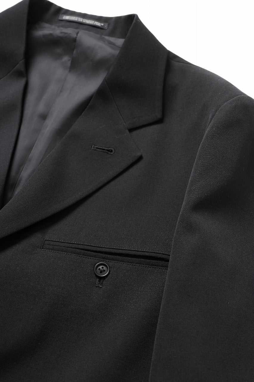 Y's for men RIGHT POCKET JACKET / WRINKLED WOOL GABARDINE (BLACK)