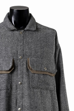 画像をギャラリービューアに読み込む, A.F ARTEFACT TWEED COVERALL SHIRT (BLACK x WHITE)