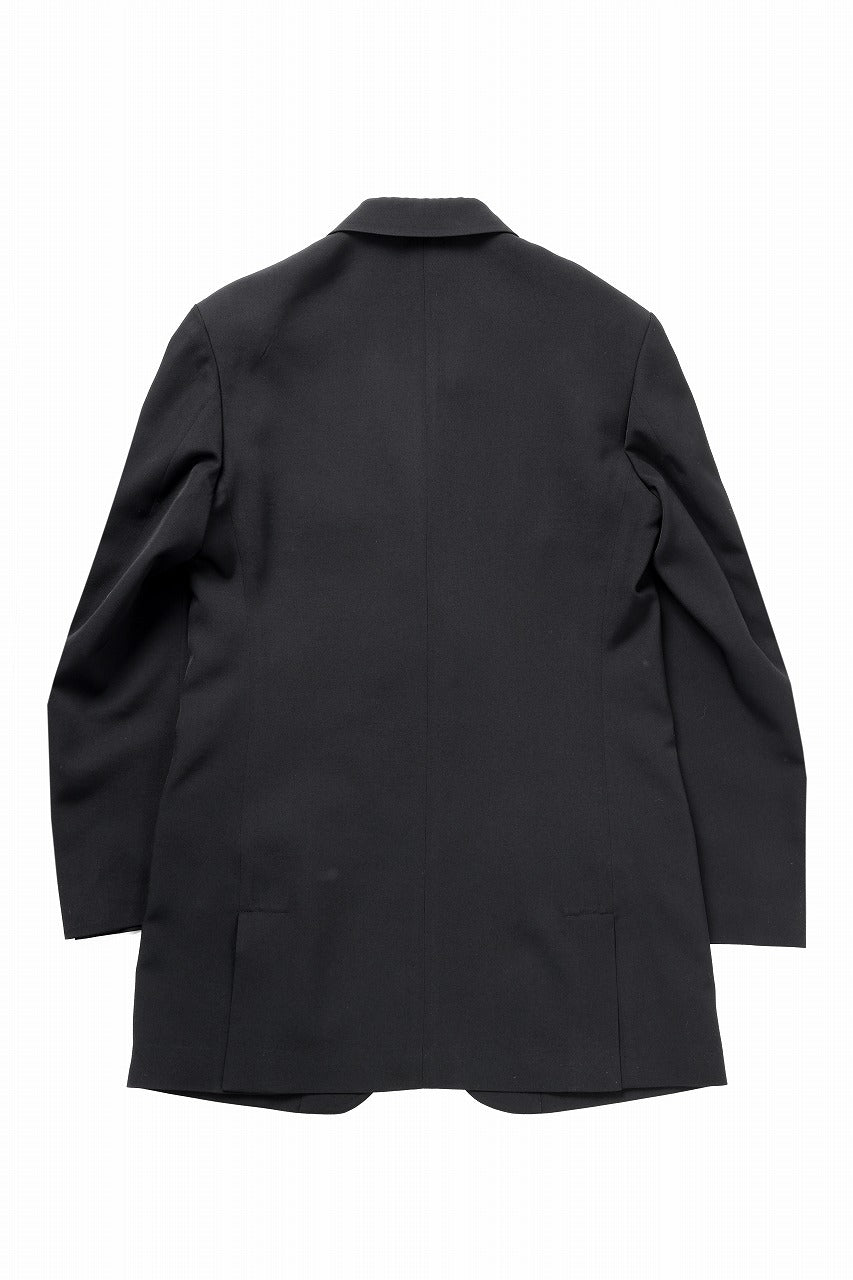 Y's for men RIGHT POCKET JACKET / WRINKLED WOOL GABARDINE (BLACK)