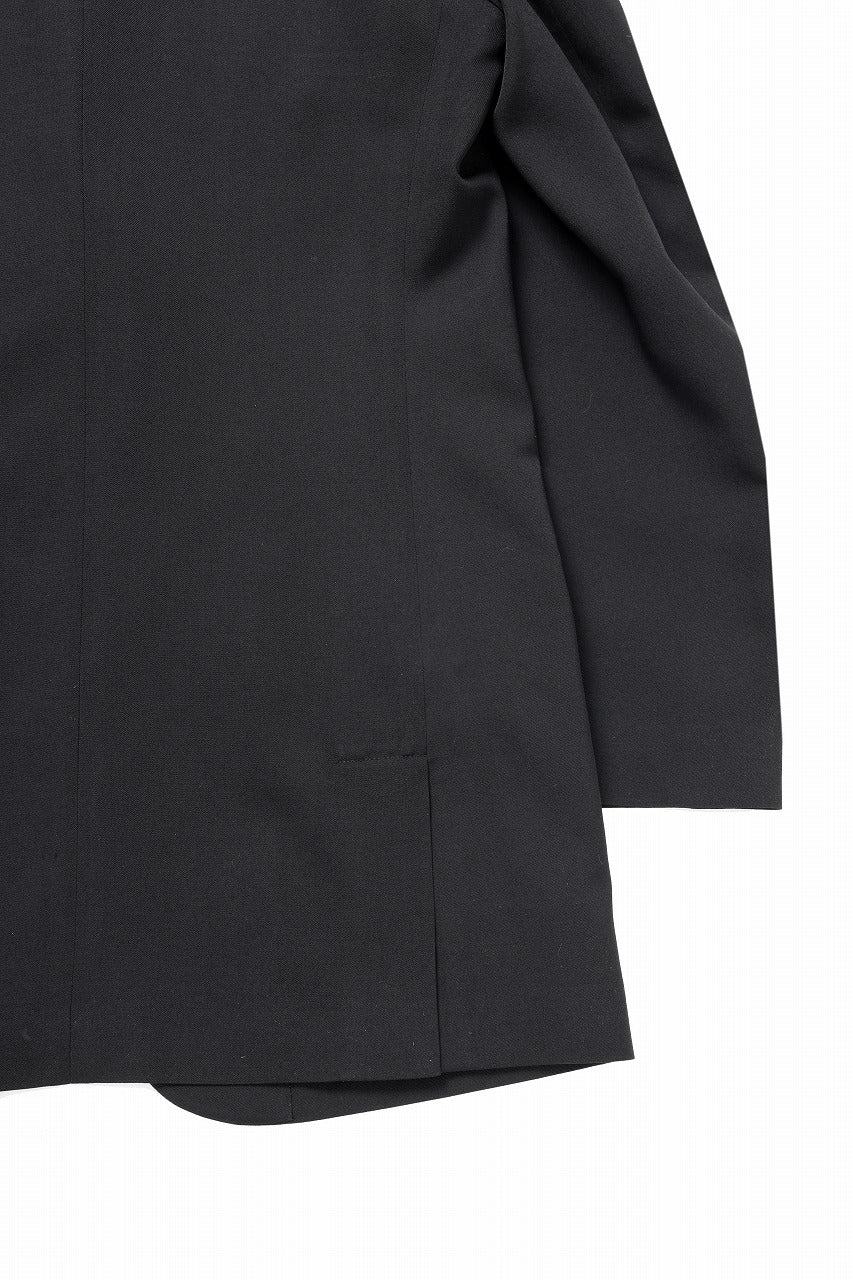 Y's for men RIGHT POCKET JACKET / WRINKLED WOOL GABARDINE (BLACK)