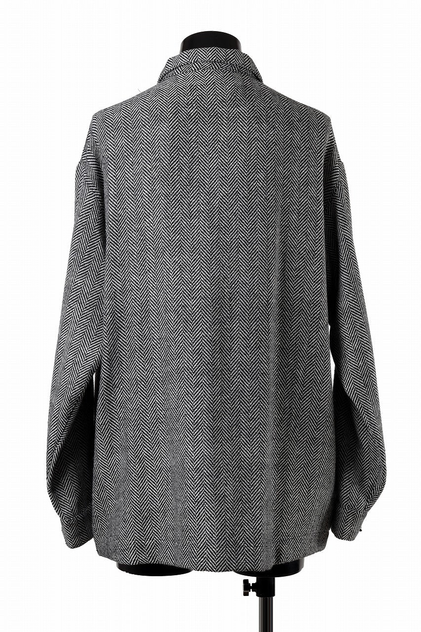 A.F ARTEFACT TWEED COVERALL SHIRT (BLACK x WHITE)