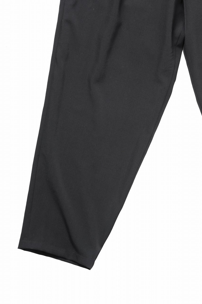 Y's for men WAIST STRING PANTS / WRINKLED WOOL GABARDINE (BLACK)