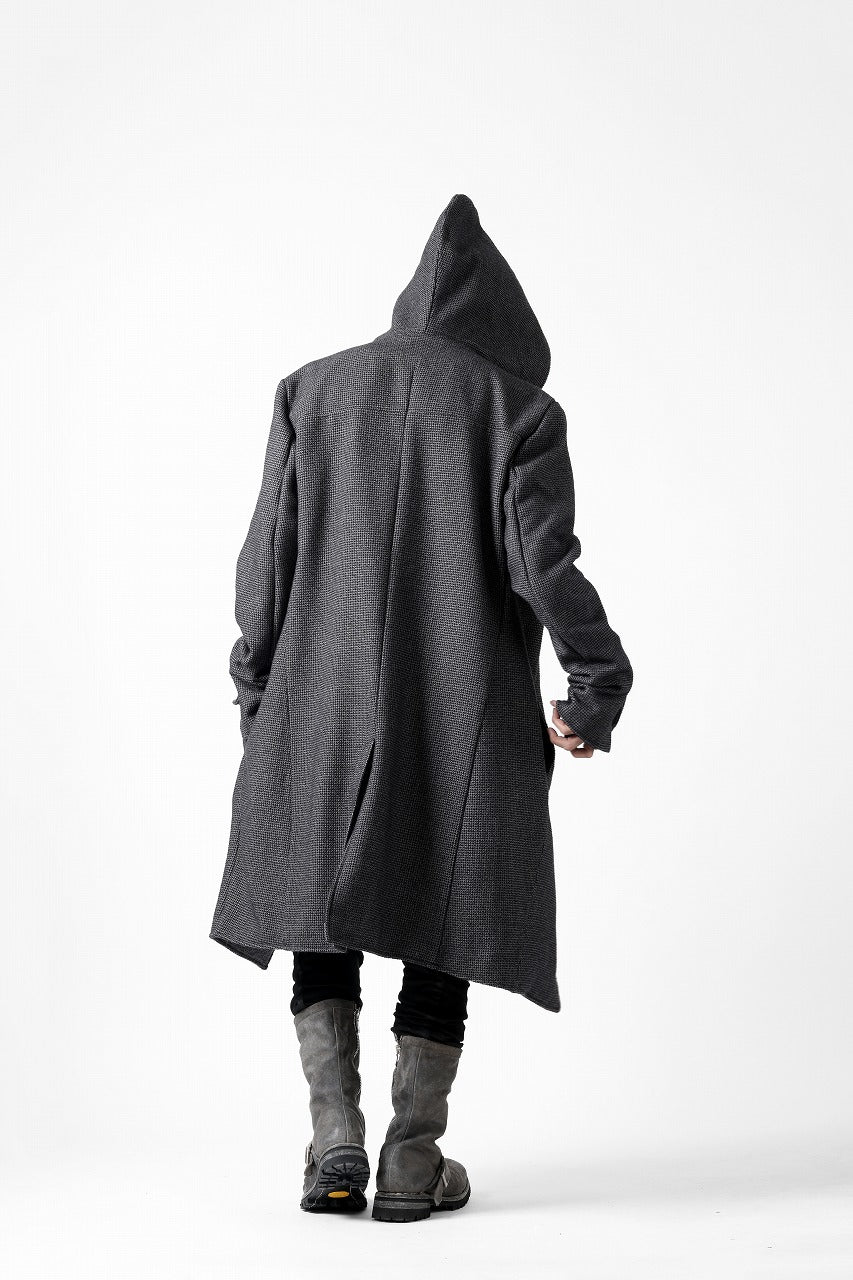 画像をギャラリービューアに読み込む, incarnation HOODED W BREAST BUTTON COAT / MICROSCOPIC CHECK WOOL (T91)