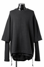 Load image into Gallery viewer, A.F ARTEFACT SIDE ZIP LAYERED PULLOVER / RIB KNIT JERSEY (BLACK)