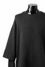 Load image into Gallery viewer, A.F ARTEFACT SIDE ZIP LAYERED PULLOVER / RIB KNIT JERSEY (BLACK)