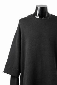 Load image into Gallery viewer, A.F ARTEFACT SIDE ZIP LAYERED PULLOVER / RIB KNIT JERSEY (BLACK)