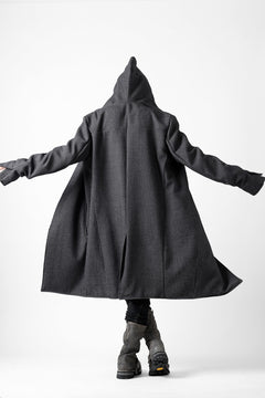 画像をギャラリービューアに読み込む, incarnation HOODED W BREAST BUTTON COAT / MICROSCOPIC CHECK WOOL (T91)