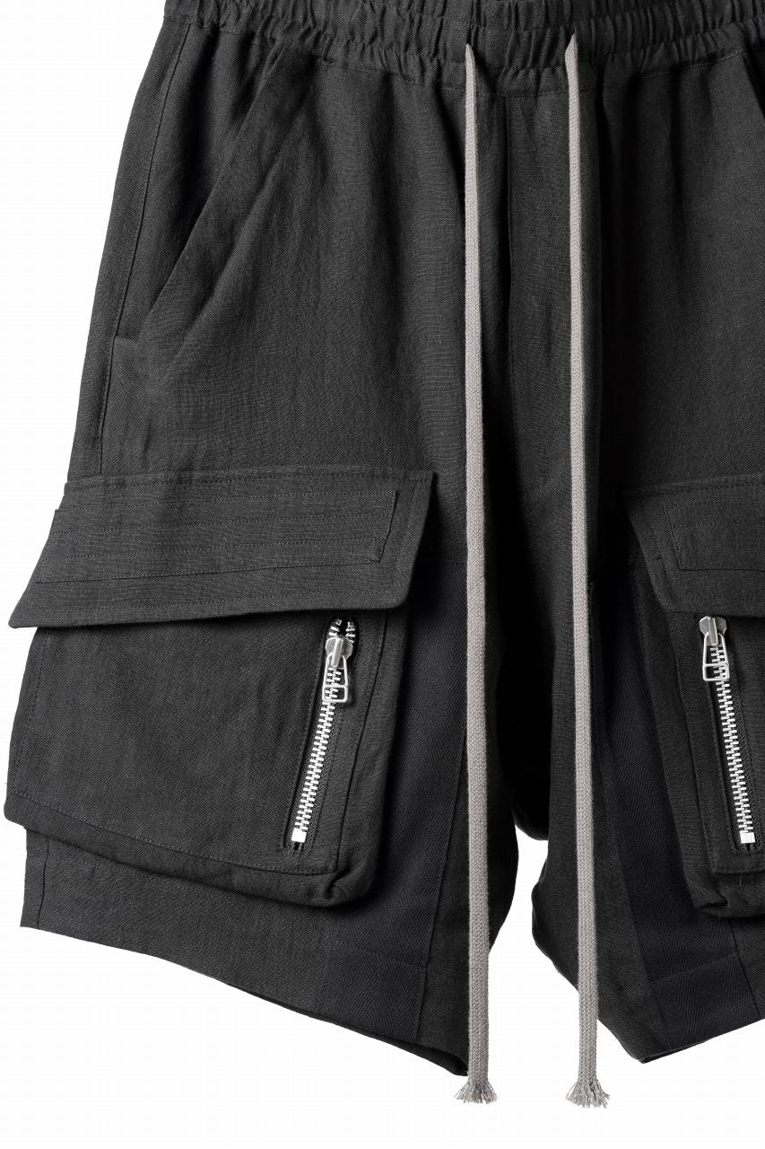 Load image into Gallery viewer, A.F ARTEFACT CARGO POCKET SAROUEL SHORTS / NATURAL LINEN (BLACK)