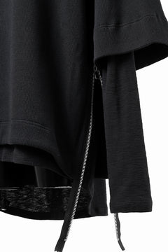 Load image into Gallery viewer, A.F ARTEFACT SIDE ZIP LAYERED PULLOVER / RIB KNIT JERSEY (BLACK)