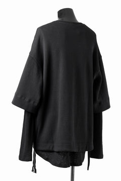 Load image into Gallery viewer, A.F ARTEFACT SIDE ZIP LAYERED PULLOVER / RIB KNIT JERSEY (BLACK)