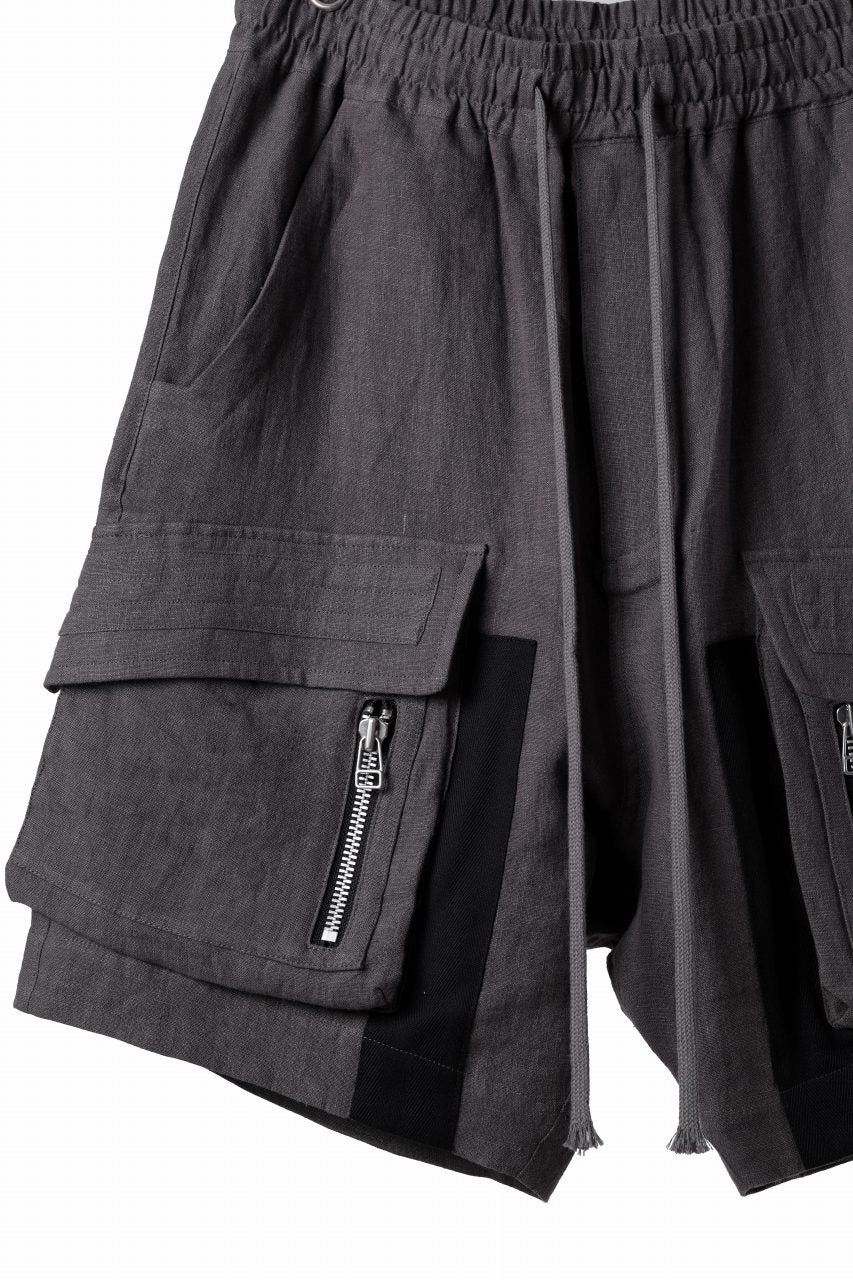 Load image into Gallery viewer, A.F ARTEFACT CARGO POCKET SAROUEL SHORTS / NATURAL LINEN (GREY)