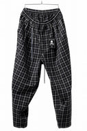 mastermind JAPAN EASY WAIST TAPERED TROUSERS (BLACK PLAID)