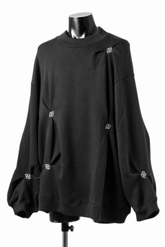 画像をギャラリービューアに読み込む, A.F ARTEFACT RANDOM TUCK EMBOIDERY KNIT PULLOVER (BLACK)