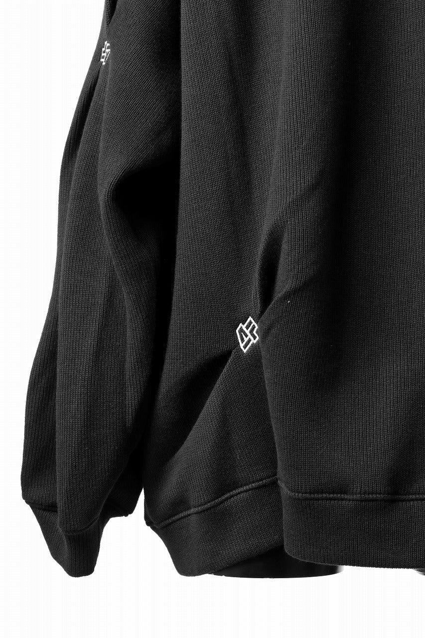 A.F ARTEFACT RANDOM TUCK EMBOIDERY KNIT PULLOVER (BLACK)