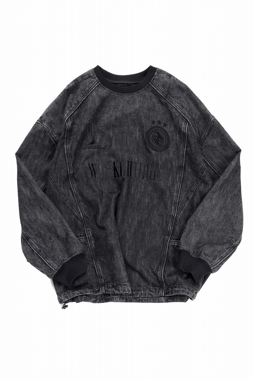 画像をギャラリービューアに読み込む, Juun.J Denim Crew Neck Pullover (BLACK)