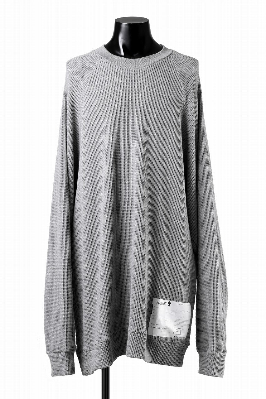 A.F ARTEFACT OVER SIZED DOLMAN LONG PULL OVER / WAFFLE COTTON JERSEY (GREY)