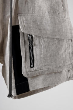 Load image into Gallery viewer, A.F ARTEFACT CARGO POCKET SAROUEL SHORTS / NATURAL LINEN (L.GREY)
