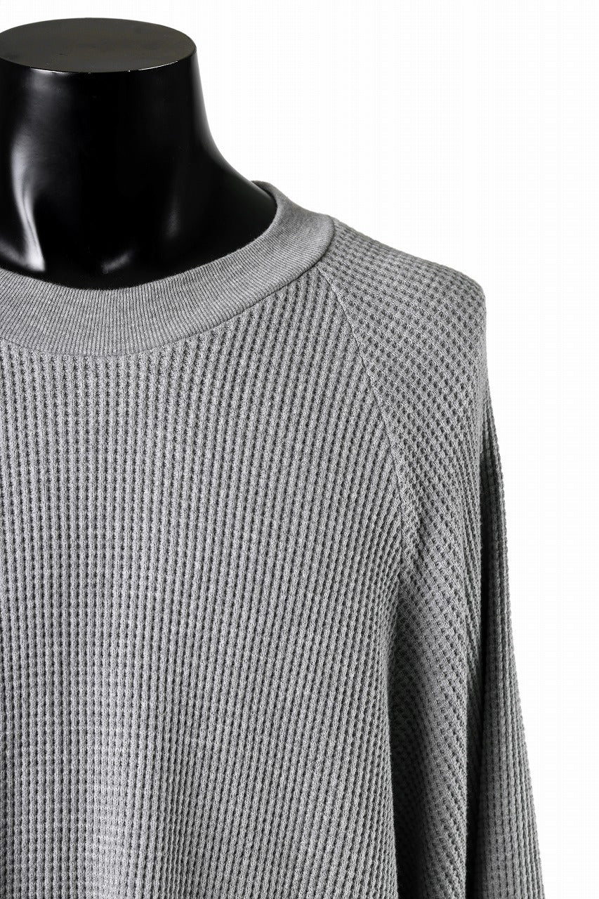 A.F ARTEFACT OVER SIZED DOLMAN LONG PULL OVER / WAFFLE COTTON JERSEY (GREY)