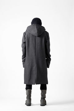 画像をギャラリービューアに読み込む, incarnation HOODED W BREAST BUTTON COAT / MICROSCOPIC CHECK WOOL (T91)