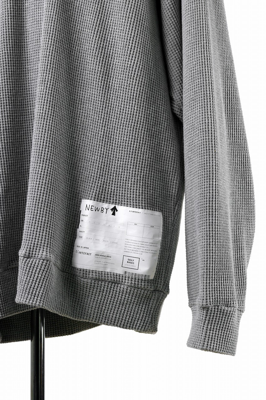 A.F ARTEFACT OVER SIZED DOLMAN LONG PULL OVER / WAFFLE COTTON JERSEY (GREY)